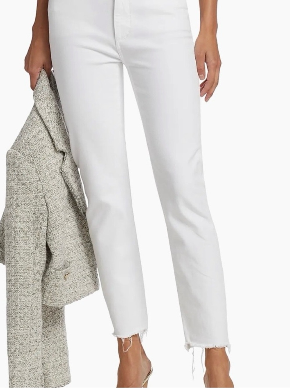 PAIGE Kylie Crop White High Rise Straight Jeans Size 30